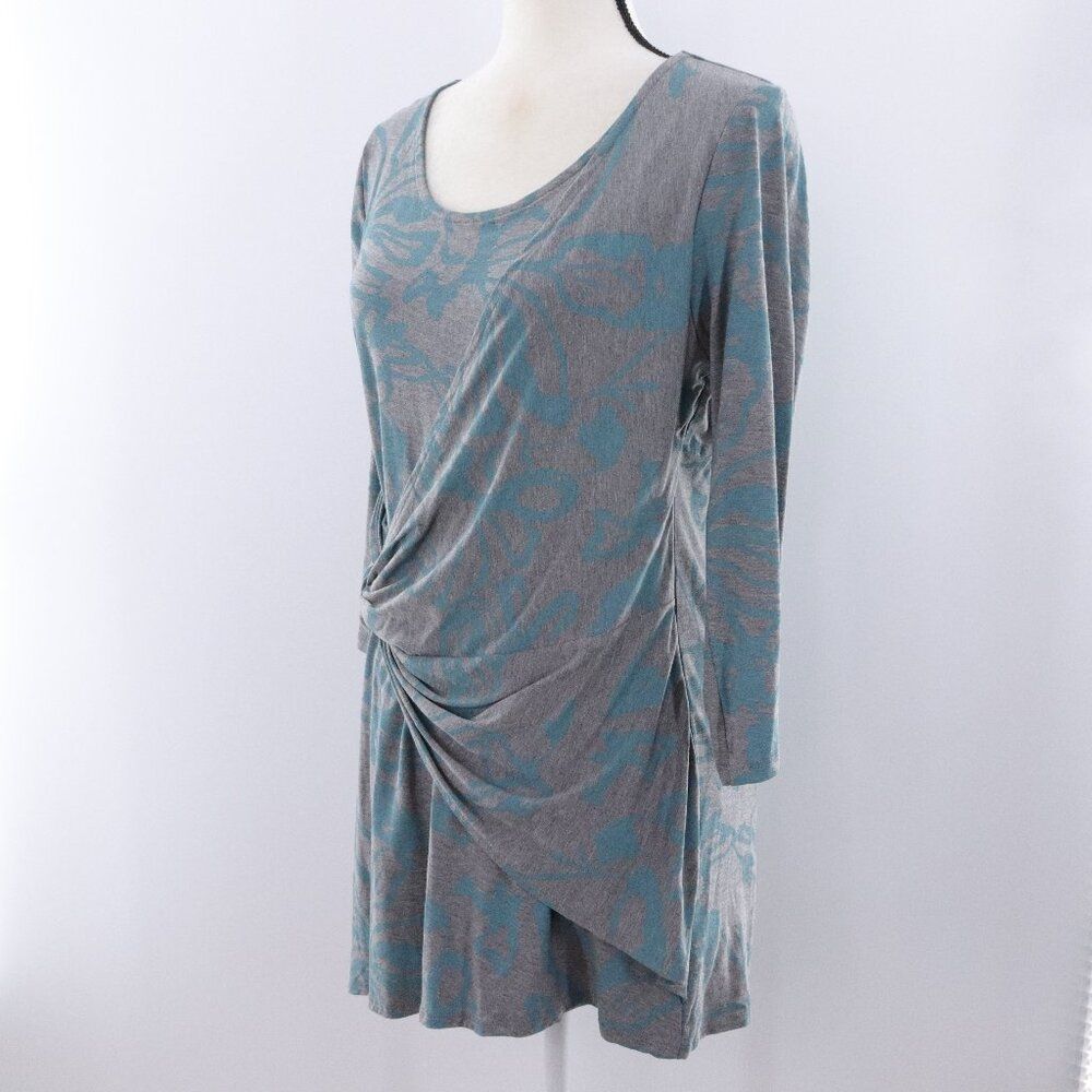 Soft Surroundings | Long Sleeve Floral Tunic Medium Knot Twist